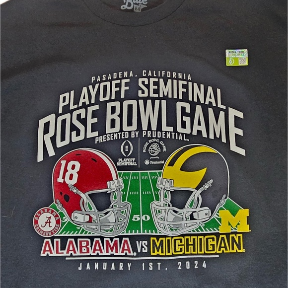 Rose Bowl Game 2024 Alabama Michigan T-Shirt Mens XXL Black College Football Tee - Picture 3 of 5